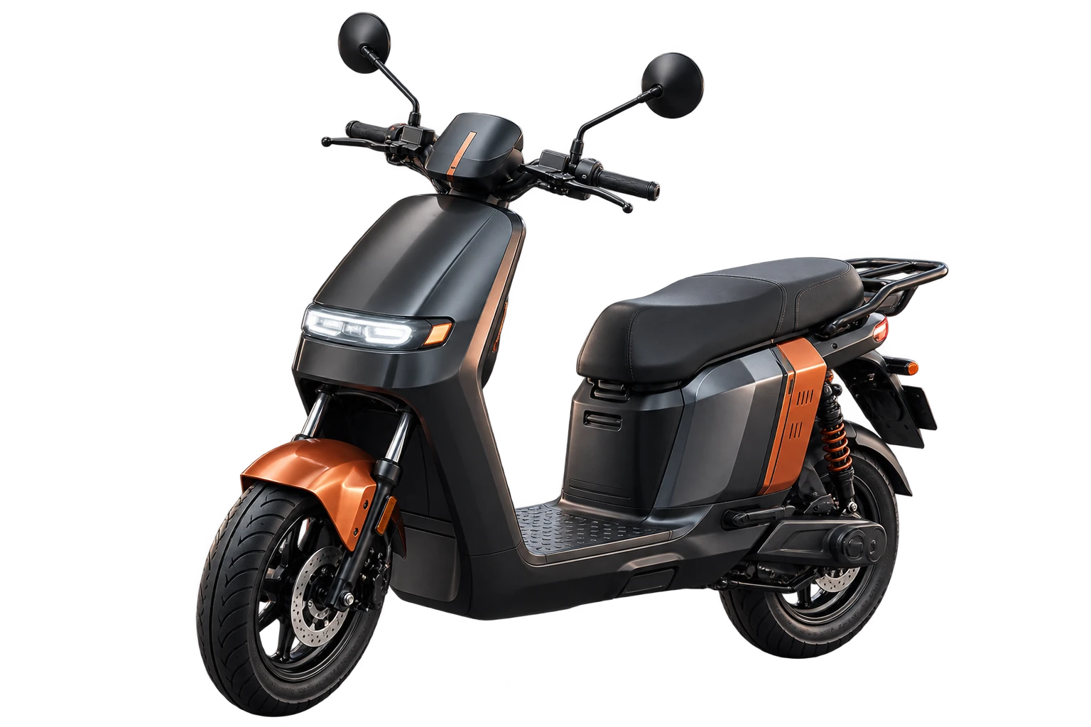 Scooter elétrica em showroom urbano — imagem conceitual de ambientação
